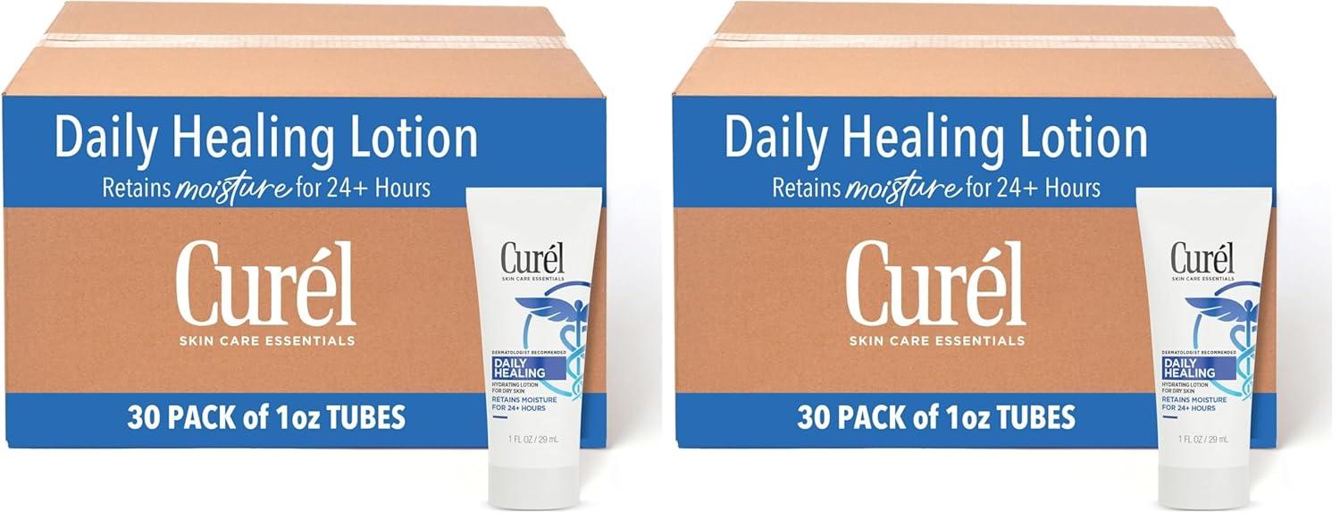 image:imageCurel Daily Healing Body Lotion for Dry Skin Dermatologist Recommended Hydrating Body Lotion with Advanced Ceramides Complex 1 Oz Pack of 30Daily Healing