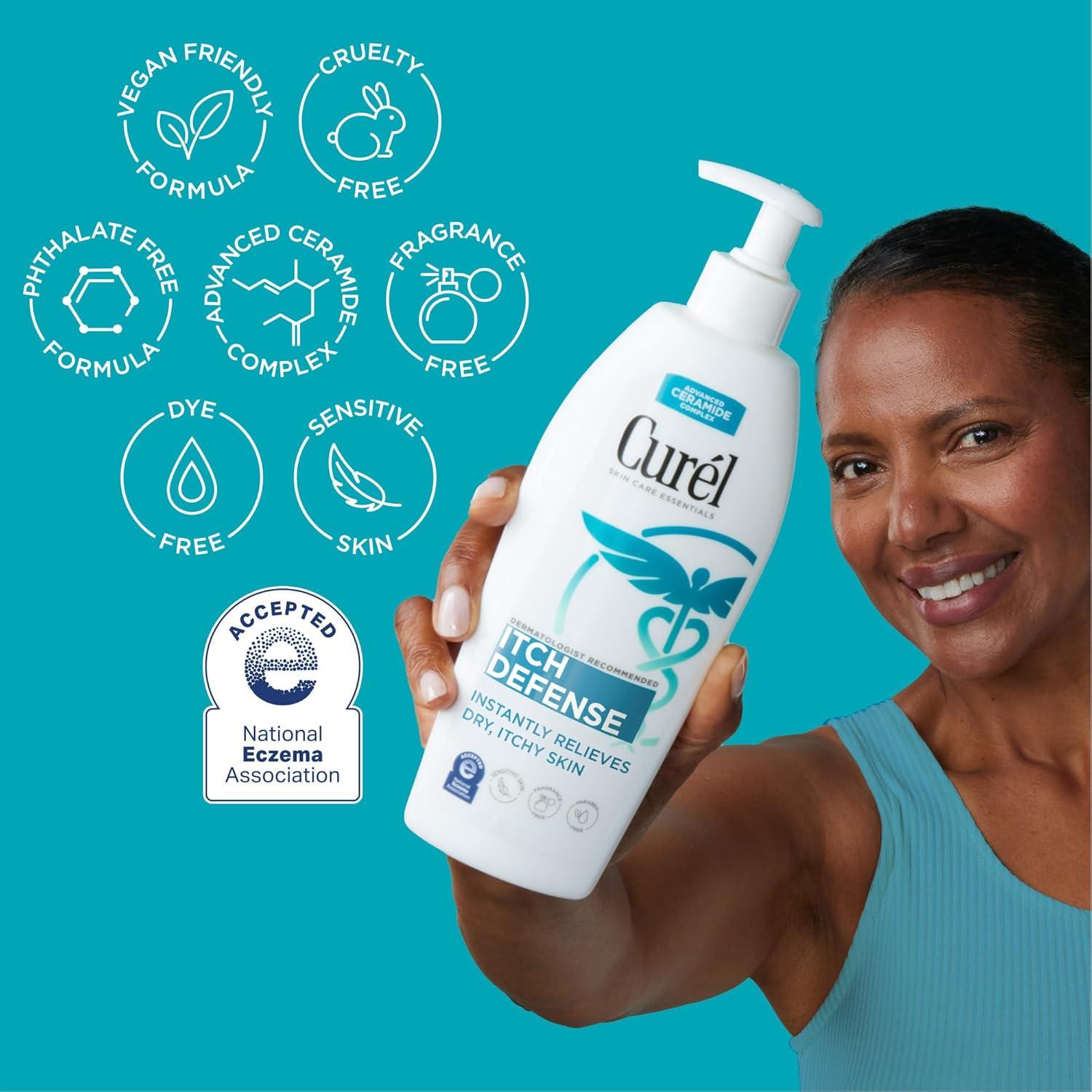 image:imageCurel Itch Defense Calming Body Lotion Moisturizer for Dry Itchy Skin Body and Hand Lotion with Advanced Ceramide Complex ProVitamin B5 Shea Butter 20 Oz13 Fl Oz Pack of 1