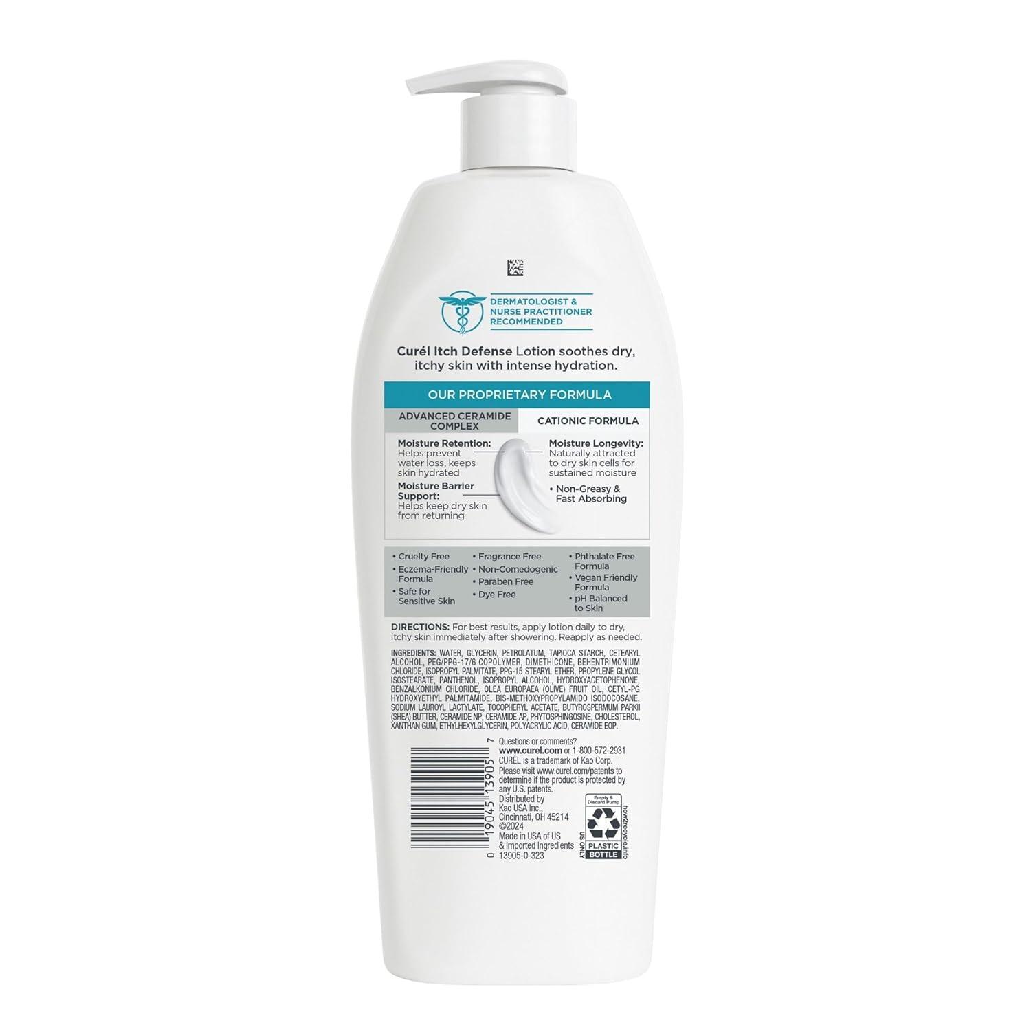 image:imageCurel Itch Defense Calming Body Lotion Moisturizer for Dry Itchy Skin Body and Hand Lotion with Advanced Ceramide Complex ProVitamin B5 Shea Butter 20 Oz13 Fl Oz Pack of 3