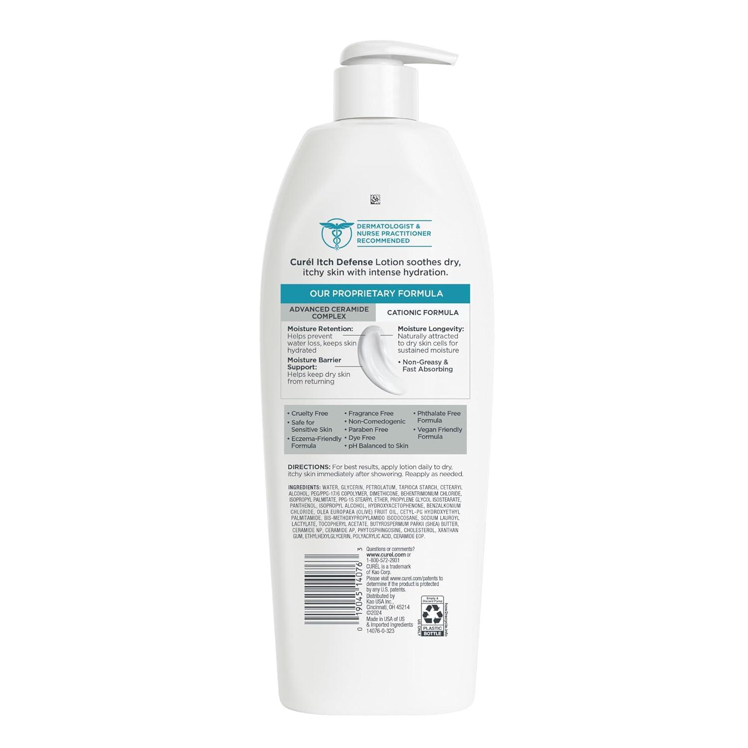 image:imageCurel Itch Defense Calming Body Lotion Moisturizer for Dry Itchy Skin Body and Hand Lotion with Advanced Ceramide Complex ProVitamin B5 Shea Butter 20 Oz20 Fl Oz Pack of 1