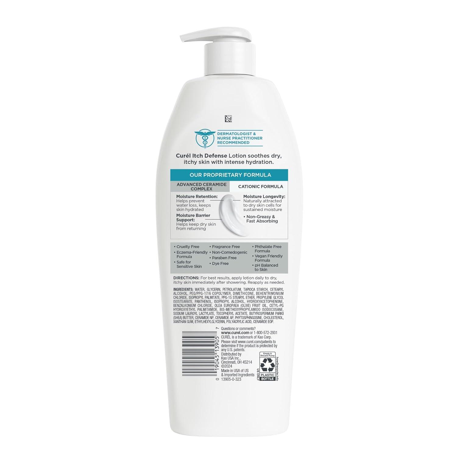 image:imageCurel Itch Defense Calming Body Lotion Moisturizer for Dry Itchy Skin Body and Hand Lotion with Advanced Ceramide Complex ProVitamin B5 Shea Butter 20 Oz13 Fl Oz Pack of 1