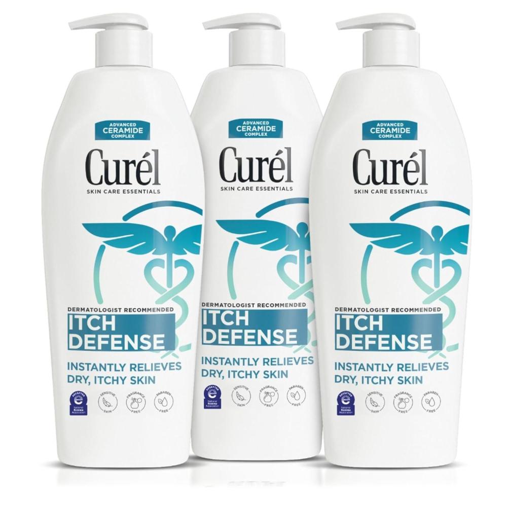 image:imageCurel Itch Defense Calming Body Lotion Moisturizer for Dry Itchy Skin Body and Hand Lotion with Advanced Ceramide Complex ProVitamin B5 Shea Butter 20 Oz13 Fl Oz Pack of 3