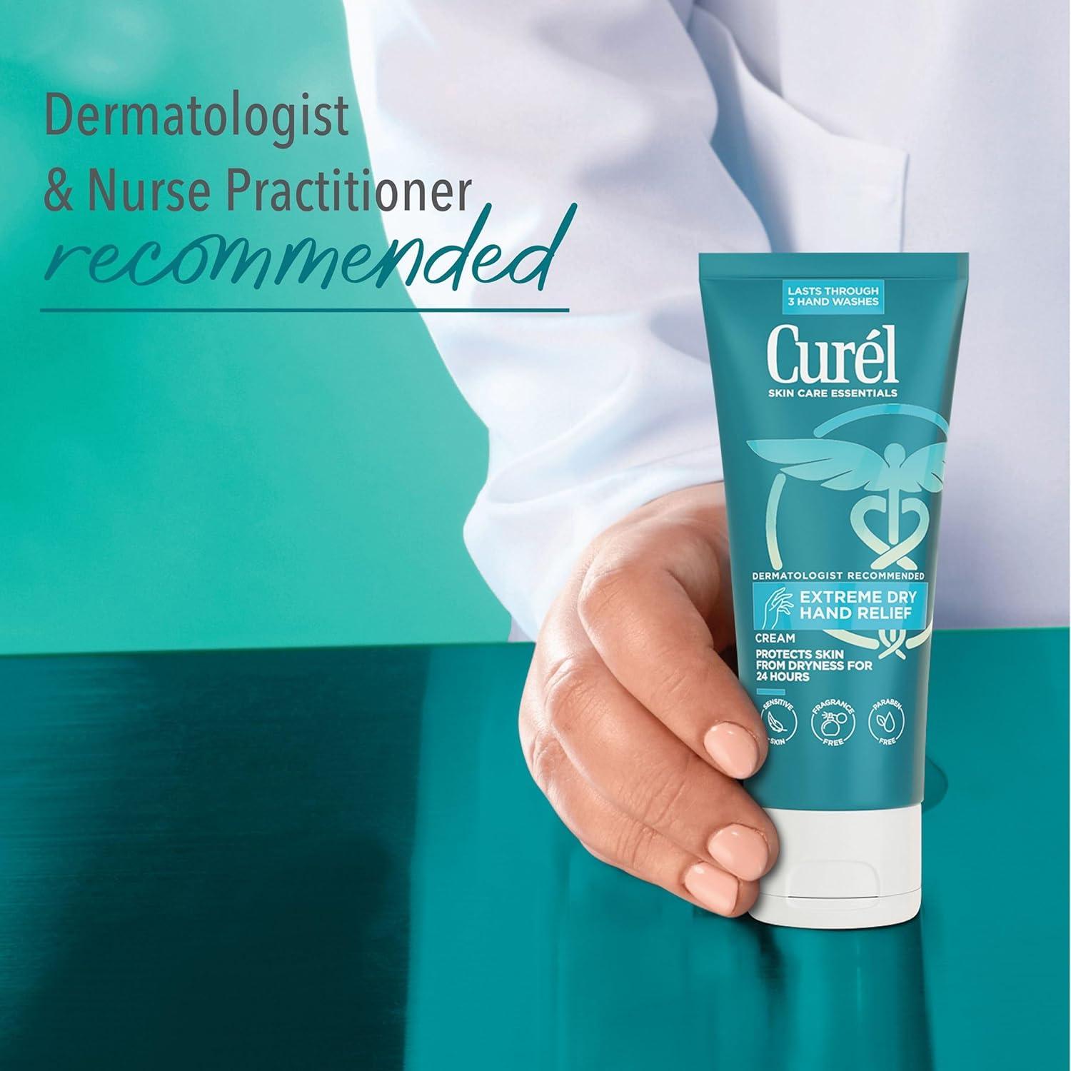 image:imageCurel Extreme Dry Hand Relief Dermatologist Recommended LongLasting Cream For Dry Hands Paraben Free FragranceFree Hand Lotion 3 Oz3 Fl Oz Pack of 3
