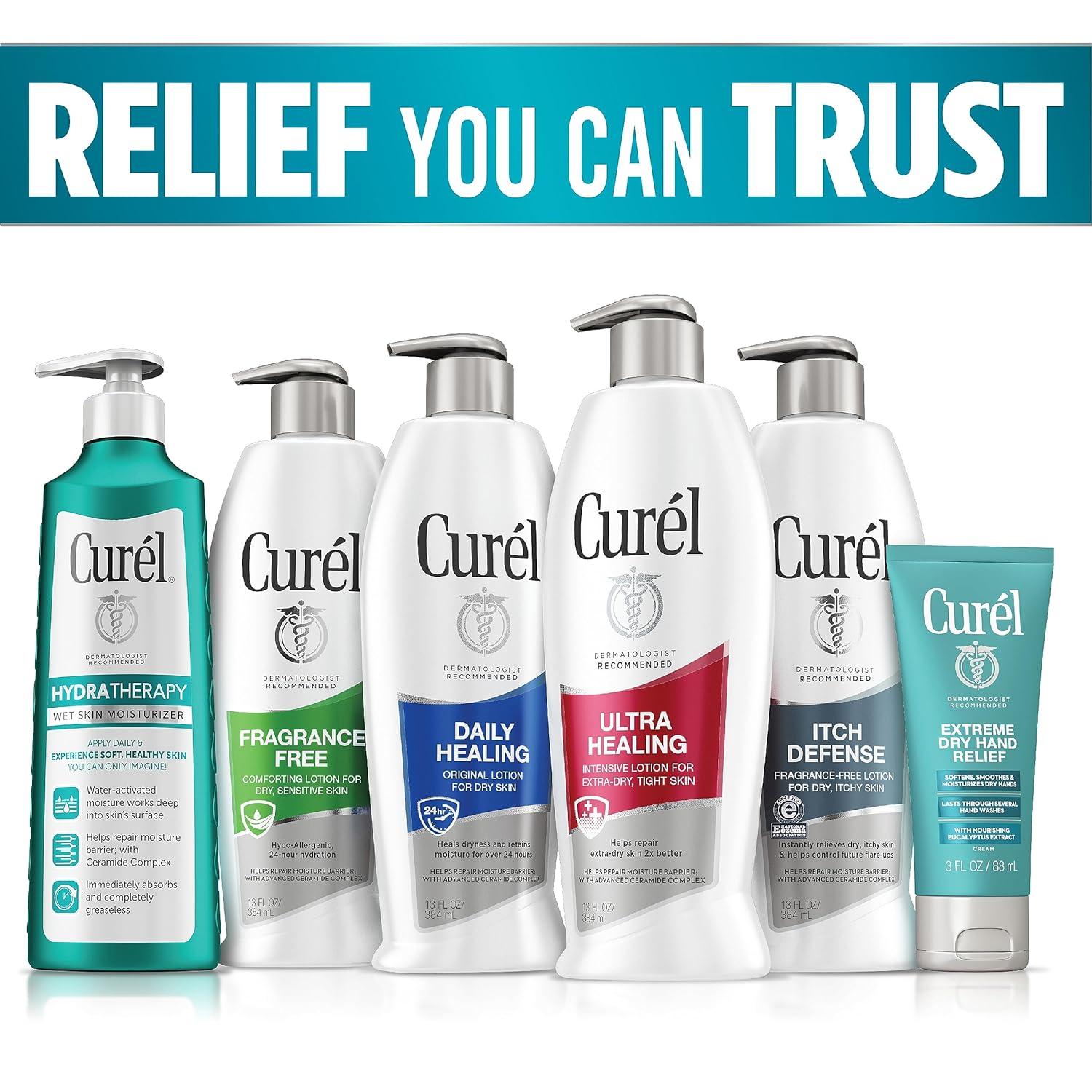 image:imageCurel Foot Therapy Cream Soothing Lotion for Dry Cracked Feet Quick Absorbing with Shea Butter Coconut Milk and Vitamin E2 35 Oz117 Fl Oz Pack of 3
