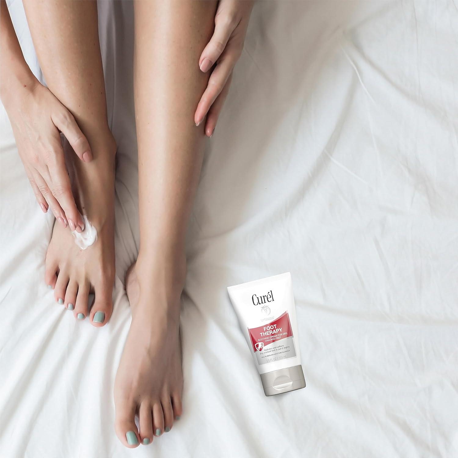 image:imageCurel Foot Therapy Cream Soothing Lotion for Dry Cracked Feet Quick Absorbing with Shea Butter Coconut Milk and Vitamin E2 35 Oz117 Fl Oz Pack of 3