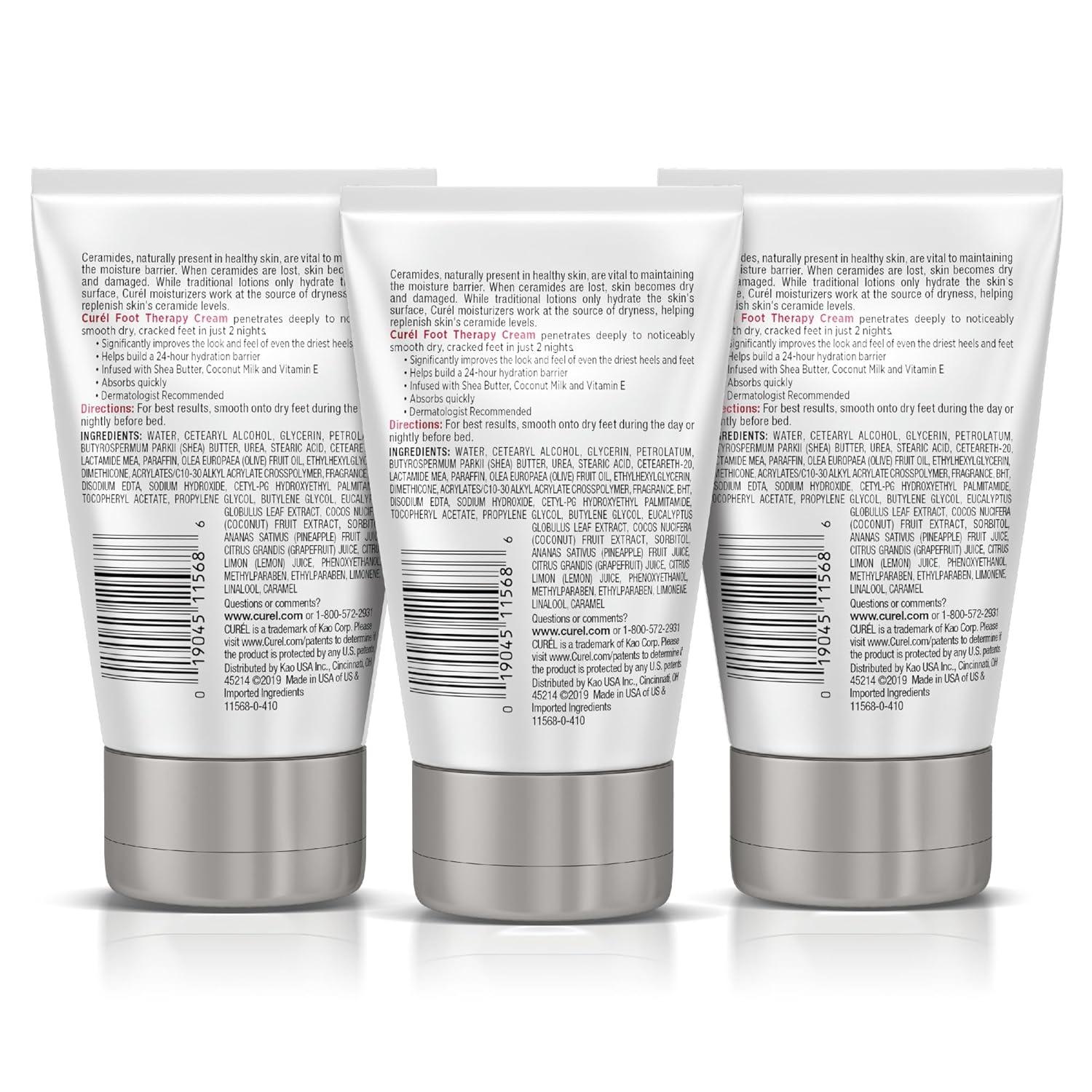 image:imageCurel Foot Therapy Cream Soothing Lotion for Dry Cracked Feet Quick Absorbing with Shea Butter Coconut Milk and Vitamin E2 35 Oz117 Fl Oz Pack of 3