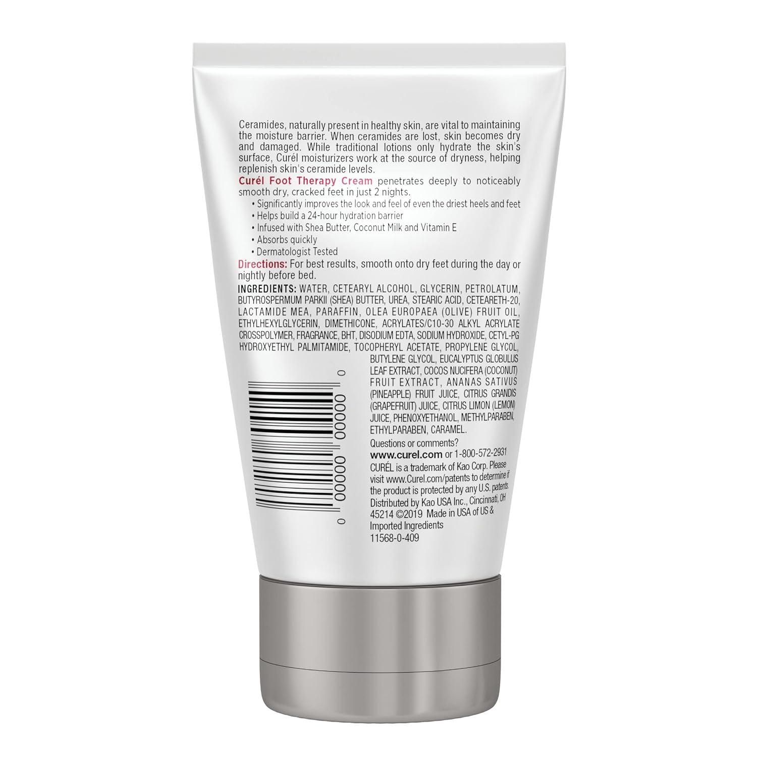 image:imageCurel Foot Therapy Cream Soothing Lotion for Dry Cracked Feet Quick Absorbing with Shea Butter Coconut Milk and Vitamin E2 35 Oz35 Fl Oz Pack of 1