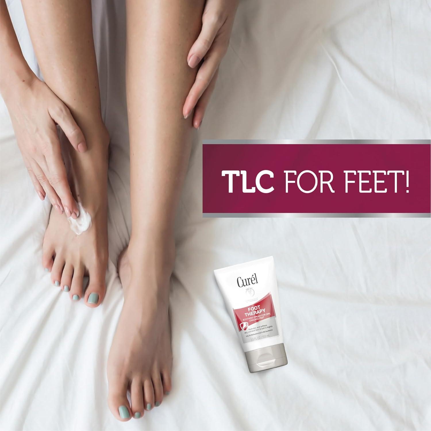 image:imageCurel Foot Therapy Cream Soothing Lotion for Dry Cracked Feet Quick Absorbing with Shea Butter Coconut Milk and Vitamin E2 35 Oz35 Fl Oz Pack of 1