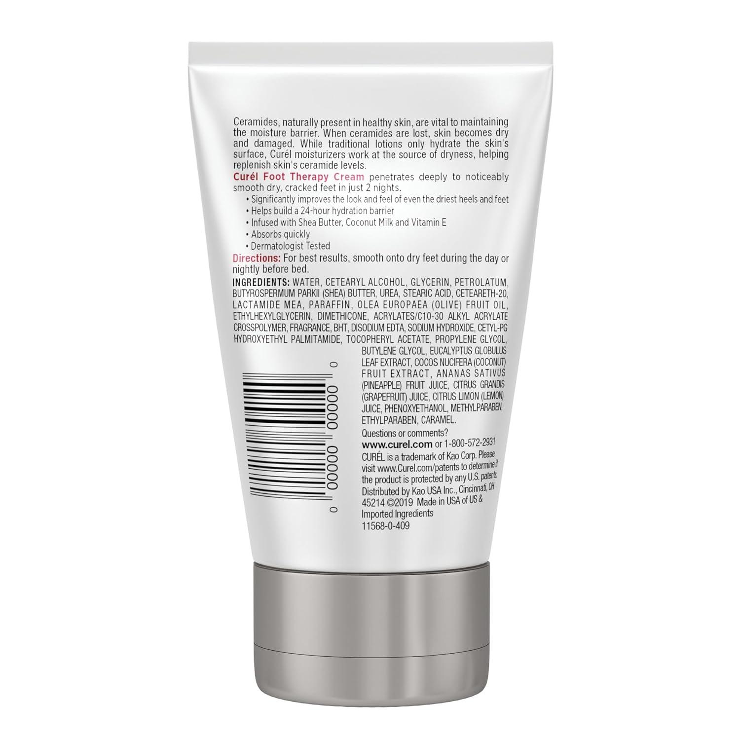 image:imageCurel Foot Therapy Cream Soothing Lotion for Dry Cracked Feet Quick Absorbing with Shea Butter Coconut Milk and Vitamin E2 35 Oz35 Fl Oz Pack of 1