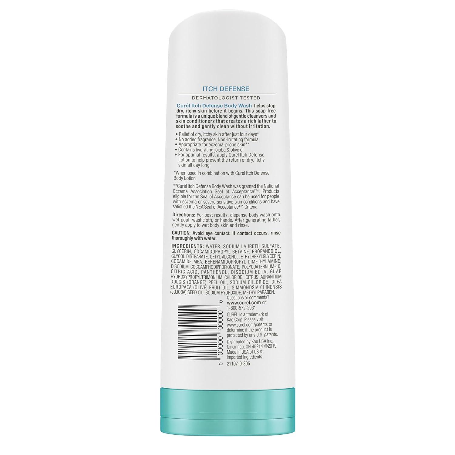 image:imageCurel Itch Defense Calming Daily Cleanser Body Wash Soapfree Formula for Dry Itchy Skin with Hydrating Jojoba and Olive Oil 10 OzUnscented