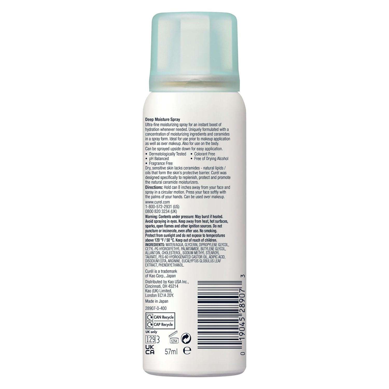 image:imageCurel Japanese Skin Care Deep Moisture Travel Size Spray Moisturizer for Dry Skin Face Hydrating Spray with Ceramides 2 Oz