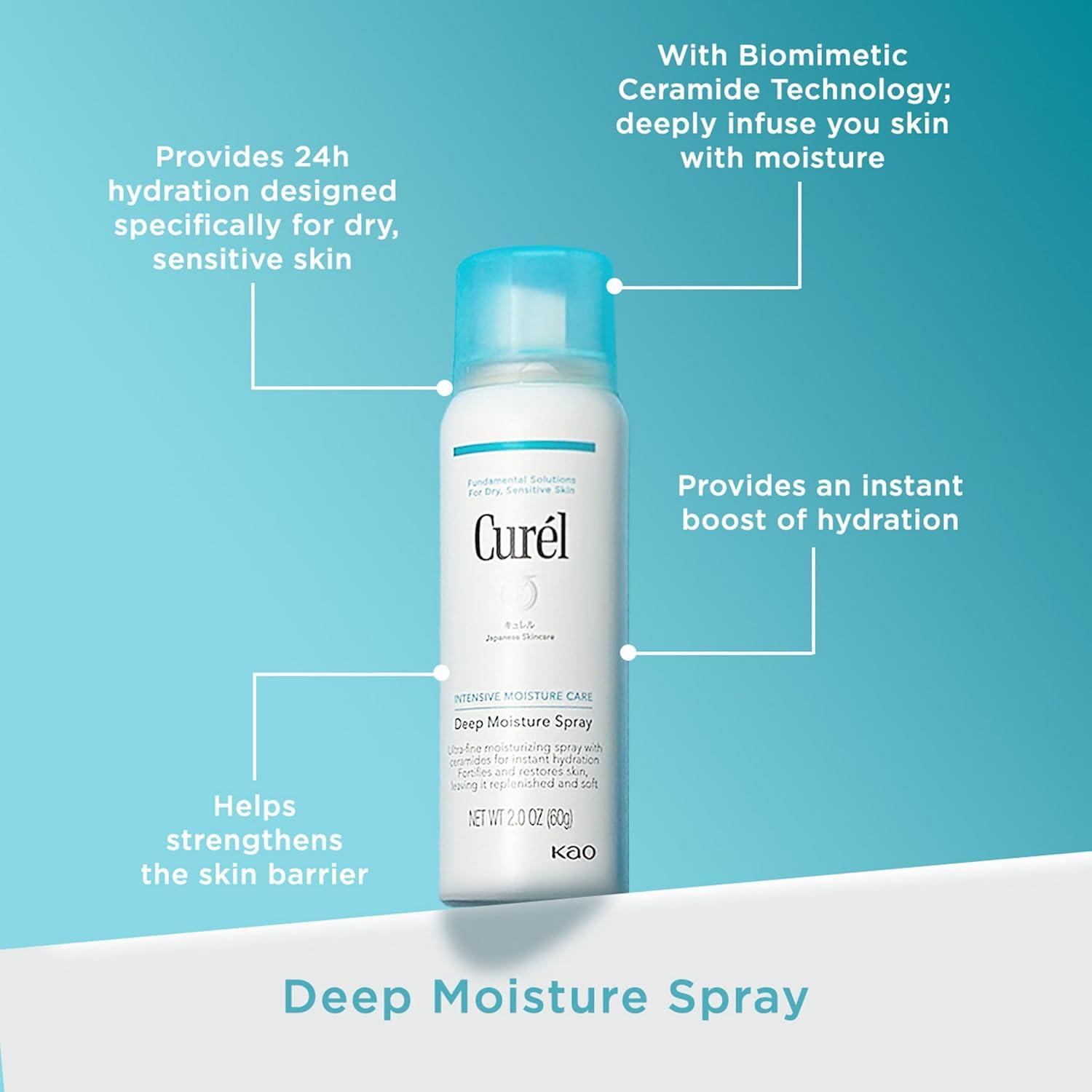 image:imageCurel Japanese Skin Care Deep Moisture Travel Size Spray Moisturizer for Dry Skin Face Hydrating Spray with Ceramides 2 Oz